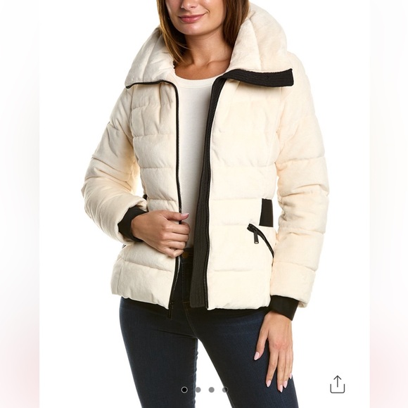 Laundry by Shelli Segal Quilted Fleece Jacket in Cream, Size Medium, NWT - Picture 6 of 17